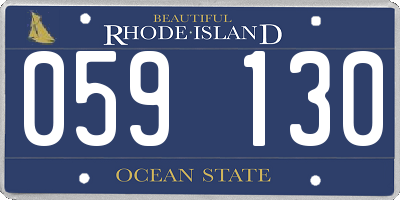 RI license plate 059130