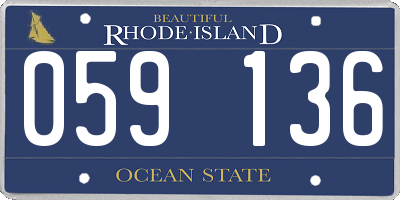 RI license plate 059136