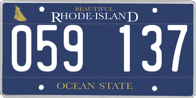 RI license plate 059137