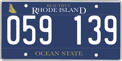 RI license plate 059139