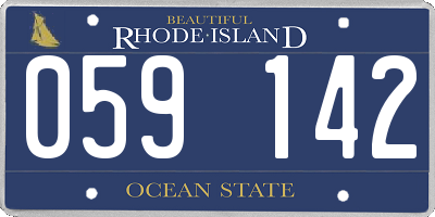RI license plate 059142