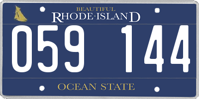 RI license plate 059144