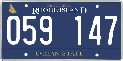 RI license plate 059147