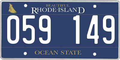 RI license plate 059149