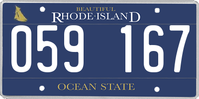 RI license plate 059167