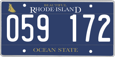 RI license plate 059172