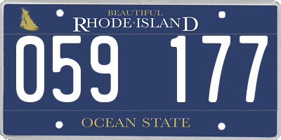 RI license plate 059177