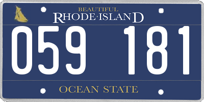 RI license plate 059181