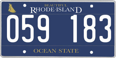 RI license plate 059183