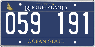 RI license plate 059191