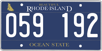 RI license plate 059192
