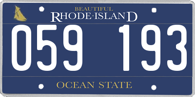 RI license plate 059193