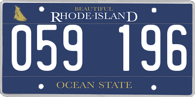 RI license plate 059196