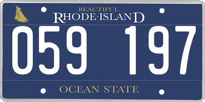 RI license plate 059197