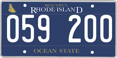 RI license plate 059200