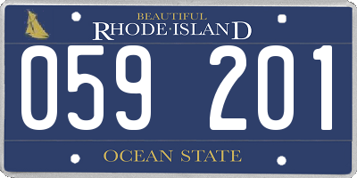 RI license plate 059201