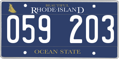 RI license plate 059203