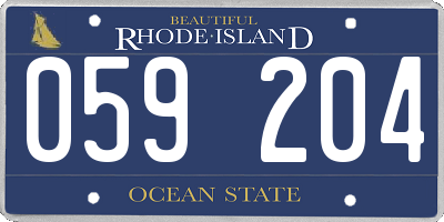 RI license plate 059204