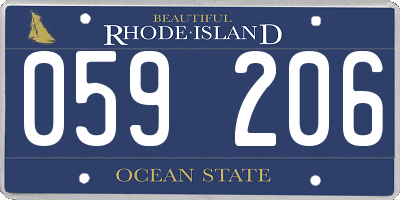 RI license plate 059206