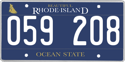 RI license plate 059208
