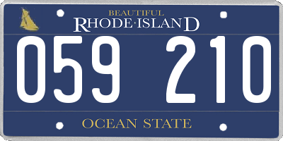 RI license plate 059210
