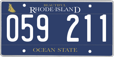 RI license plate 059211