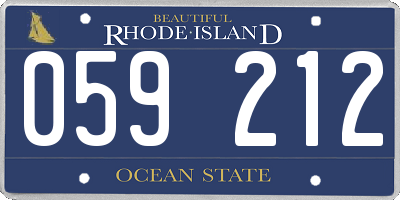 RI license plate 059212