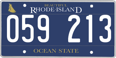RI license plate 059213