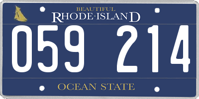 RI license plate 059214