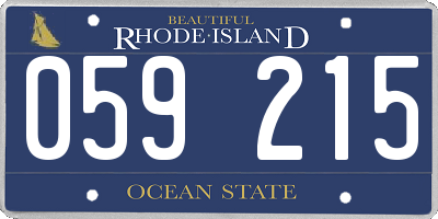 RI license plate 059215