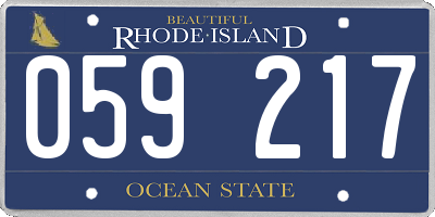 RI license plate 059217