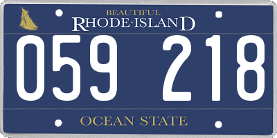 RI license plate 059218