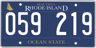 RI license plate 059219