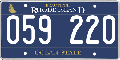 RI license plate 059220