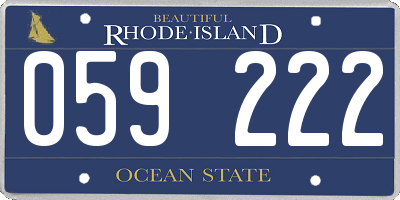 RI license plate 059222
