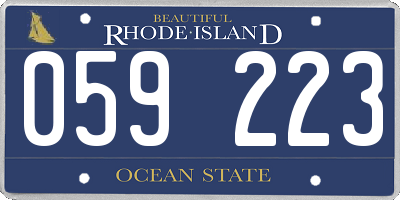 RI license plate 059223