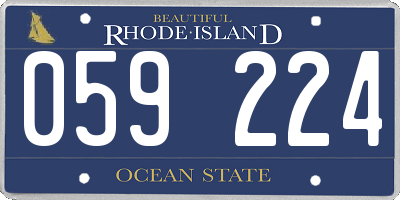 RI license plate 059224