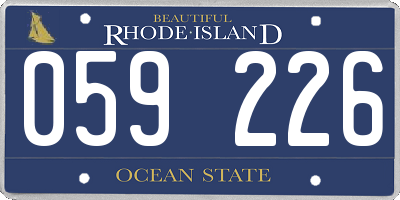 RI license plate 059226