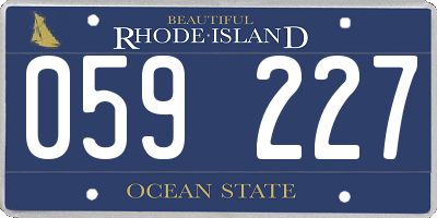 RI license plate 059227