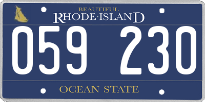 RI license plate 059230