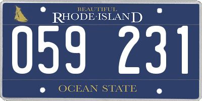 RI license plate 059231