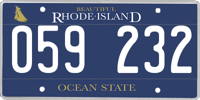 RI license plate 059232