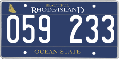 RI license plate 059233