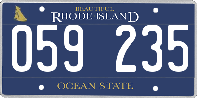 RI license plate 059235
