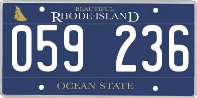 RI license plate 059236