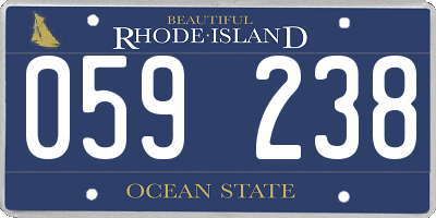 RI license plate 059238