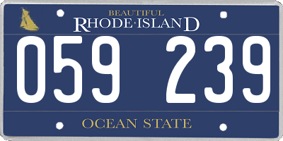 RI license plate 059239