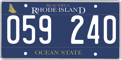 RI license plate 059240