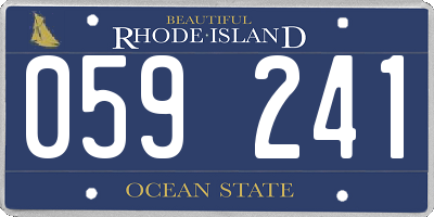 RI license plate 059241