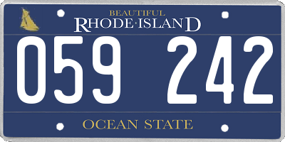 RI license plate 059242